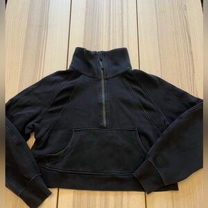 Like New Lulu Lemon Cropped Half Zip Sweatshirt Black